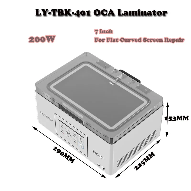 

TBK-401 Transparent Upper Case Visual Mini Air Bag Laminating Machine 7 Inch for Flat Curved Screen Repair OCA Laminator