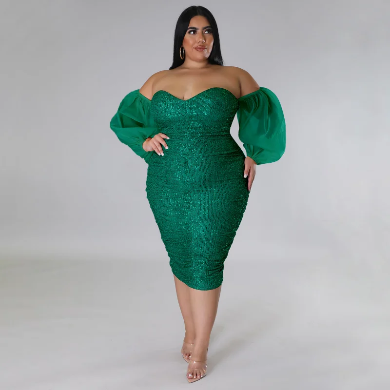WUHE Elegant Plus Size Women Mesh Lantern Sleeve Off Shoulder Sequined Bodycon Dress 2023 Evening Sexy Party Dresses Vestidos
WUHE Elegant Plus Size Women Mesh Lantern Sleeve Off Shoulder Sequined Bodycon Dress 2023 Evening Sexy Party Dresses Vestidos