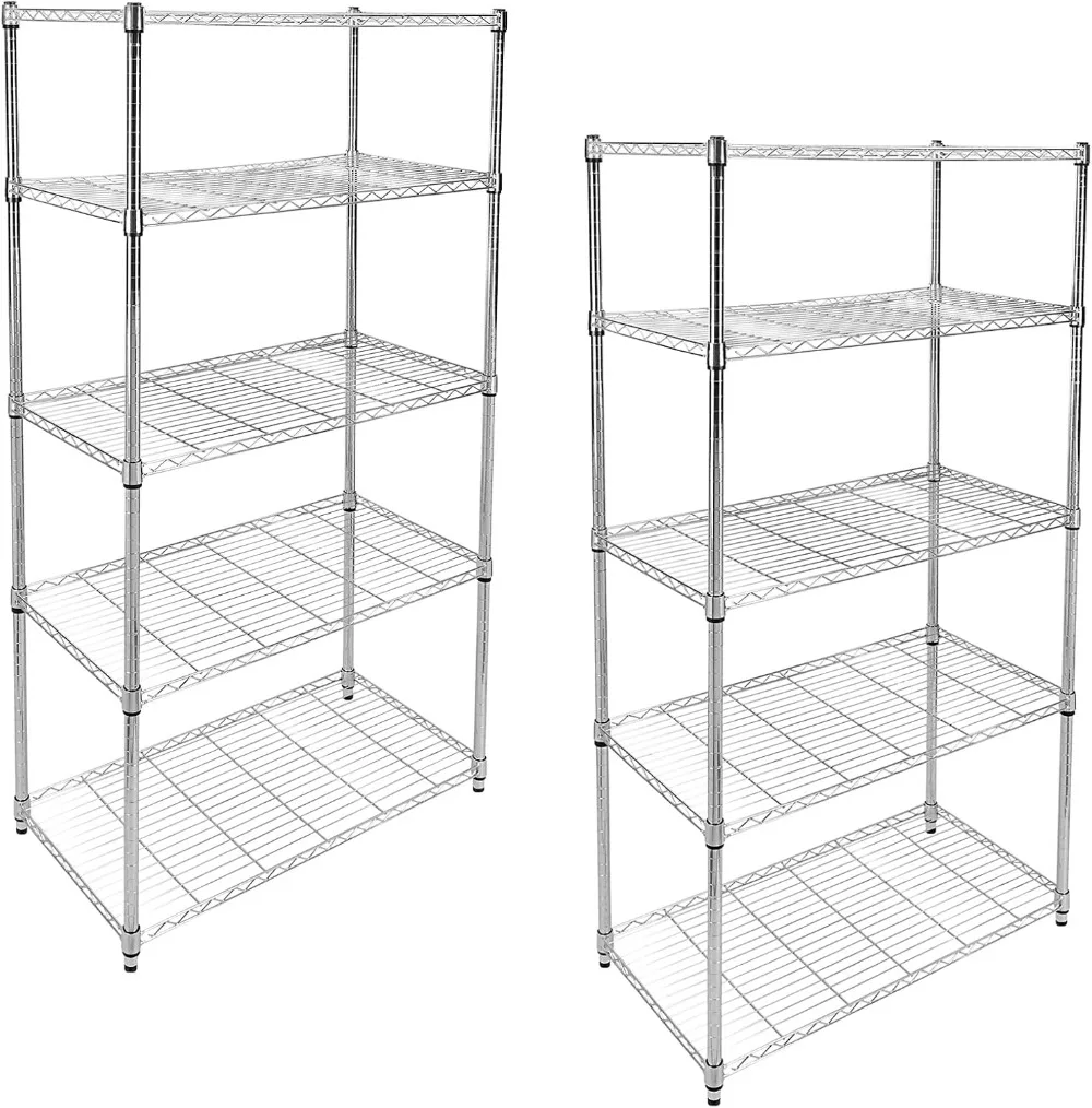 Heavy-duty 5-level Shelving Unit 2-piece Durable Assembly Simple Answer for Office Garage Kitchens
Heavy-duty 5-level Shelving Unit 2-piece Durable Assembly Simple Answer for Office Garage Kitchens