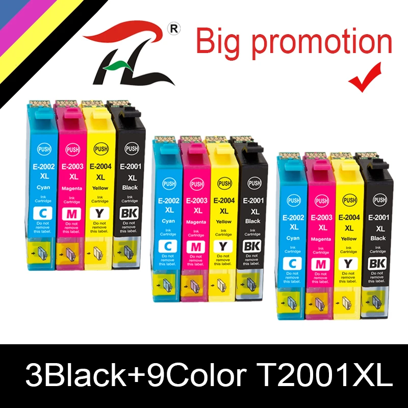

HTL T200XL Ink Cartridges For Epson T2001 T2002 T2003 T2004 Workforce WF 2510 2520 2530 2540 XP-100 XP 200 300 310 400 410