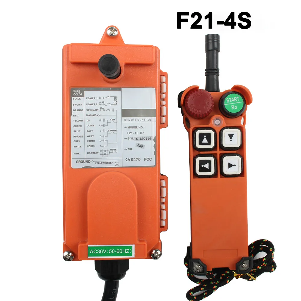 F21-4S 1 Receiver+ 1 Transmitter 4 function with Emergency Industrial Wireless Radio remote controller switches for crane
F21-4S 1 Receiver+ 1 Transmitter 4 function with Emergency Industrial Wireless Radio remote controller switches for crane