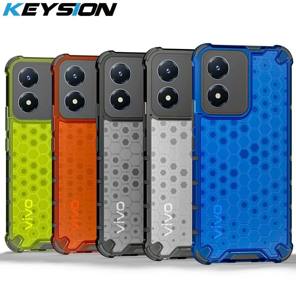 KEYSION Shockproof Armor Case for VIVO Y02S Soft Silicone + Hard PC Transparent Honeycomb Phone Back Cover for VIVO Y77 5G Y02S
KEYSION Shockproof Armor Case for VIVO Y02S Soft Silicone + Hard PC Transparent Honeycomb Phone Back Cover for VIVO Y77 5G Y02S