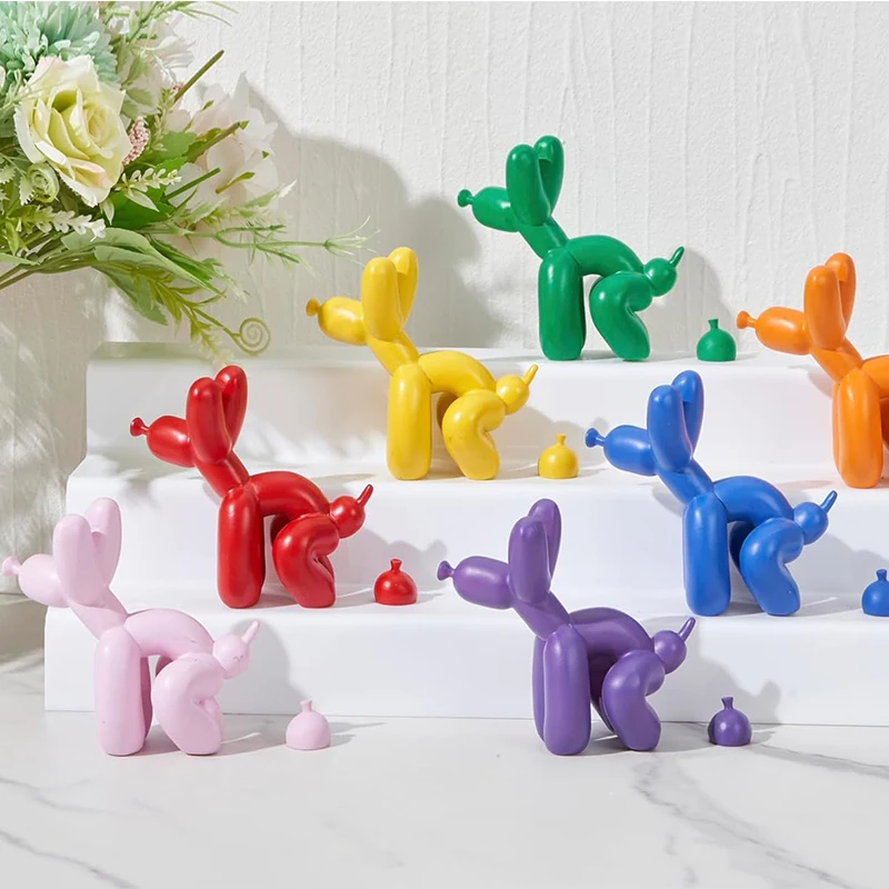 

Nordic Resin Pooping Balloon Dog Sculpture Luxury Home Decor Figurines for Interior Living Room Decoration Crafts Animal Statue