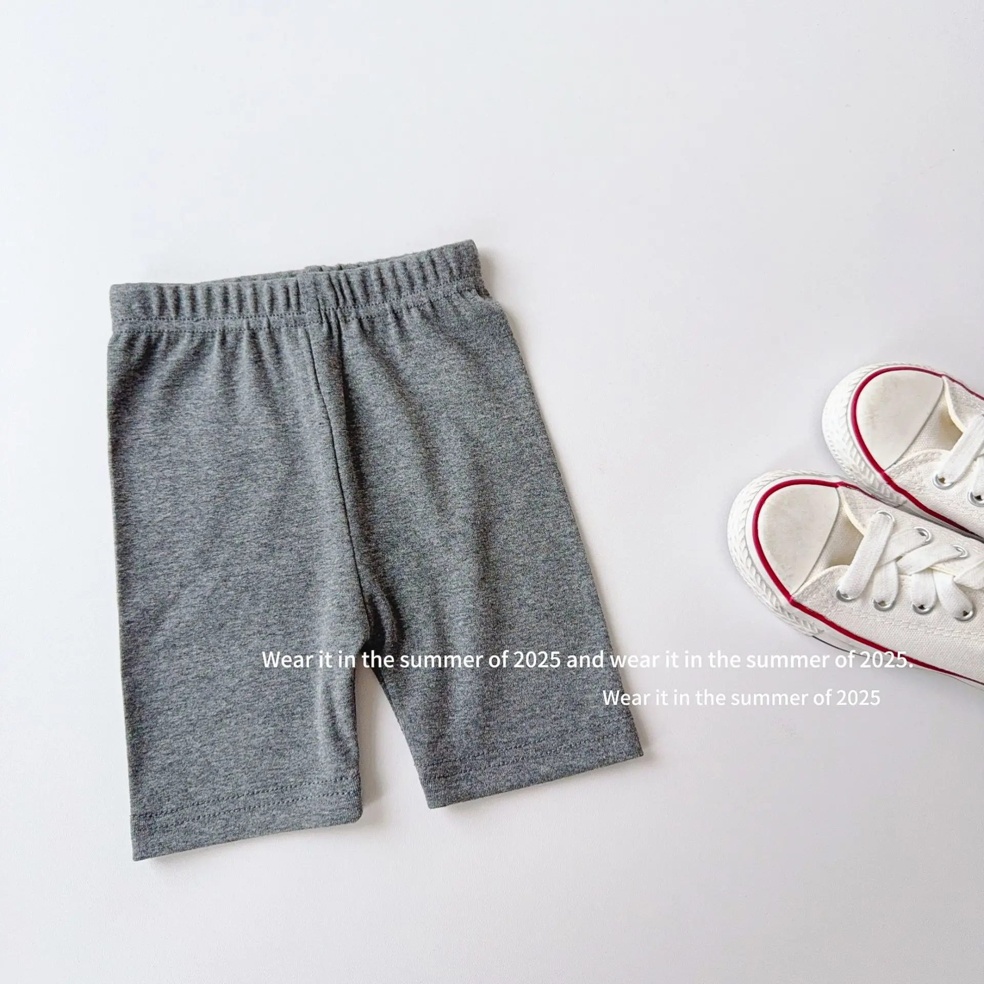 2025 Summer New Girls Shorts Yoga Pants Solid Casual Children Leggings Baby Girls Colorful Safety Pants Kids Anti Slip Shorts 37