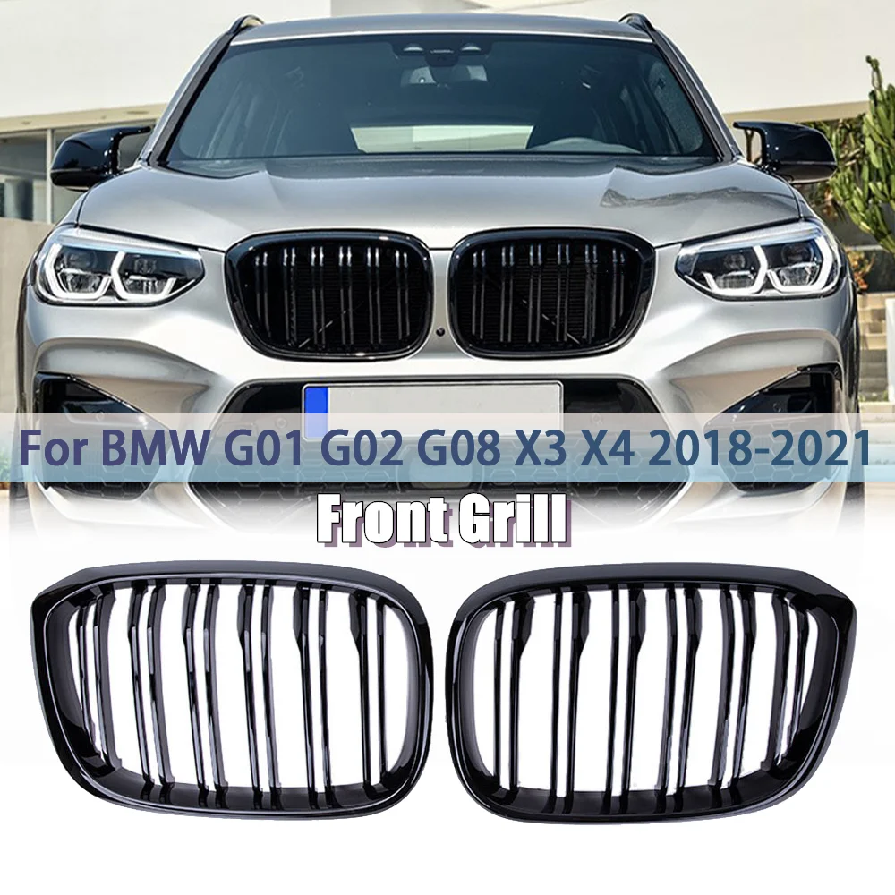 2PCS Front Grille Kidney Grill Double Slat For BMW X3 X4 G01 G02 G08 2018-2021 Glossy Black Racing Grills Car Accessories
2PCS Front Grille Kidney Grill Double Slat For BMW X3 X4 G01 G02 G08 2018-2021 Glossy Black Racing Grills Car Accessories