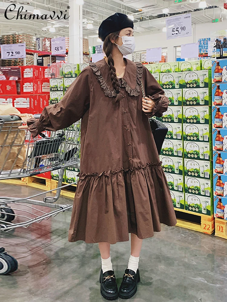 Fashion Doll Collar Solid Color Long Sleeve Women's Dress 2023 Autumn Sweet Slimming French Patchwork A- Line Long Dress
Fashion Doll Collar Solid Color Long Sleeve Women's Dress 2023 Autumn Sweet Slimming French Patchwork A- Line Long Dress