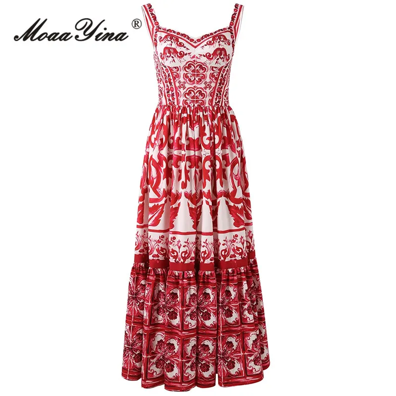MoaaYina, летнее модное дизайнерское платье на бретельках, женское платье с вырезом лодочкой, без рукавов, с эластичной резинкой на талии, праздничное винтажное платье миди с принтом
MoaaYina, летнее модное дизайнерское платье на бретельках, женское платье с вырезом лодочкой, без рукавов, с эластичной резинкой на талии, праздничное винтажное платье миди с принтом