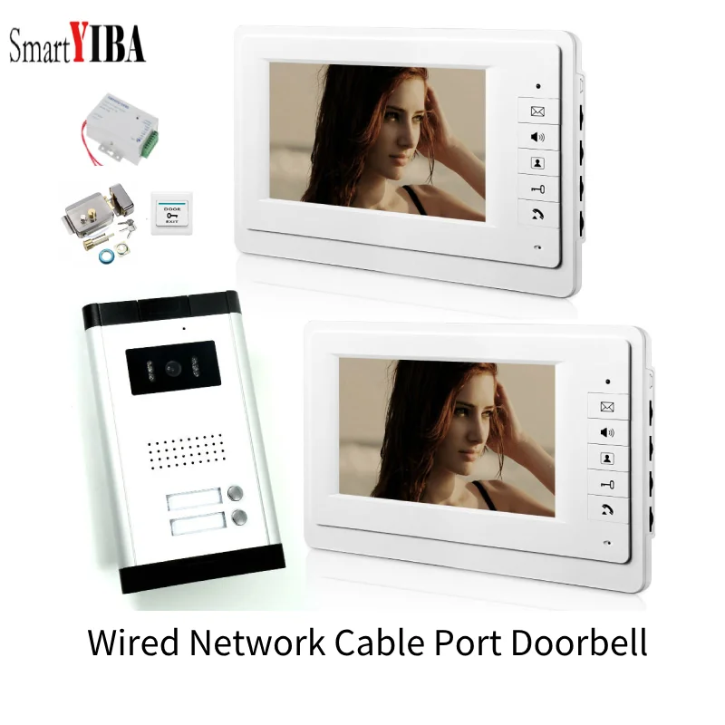 SmartYIBA 7" 2 Units Video Intercom With Electric Lock Wired Network Port Connect Access Entry System Building Intercom Kits
SmartYIBA 7" 2 Units Video Intercom With Electric Lock Wired Network Port Connect Access Entry System Building Intercom Kits