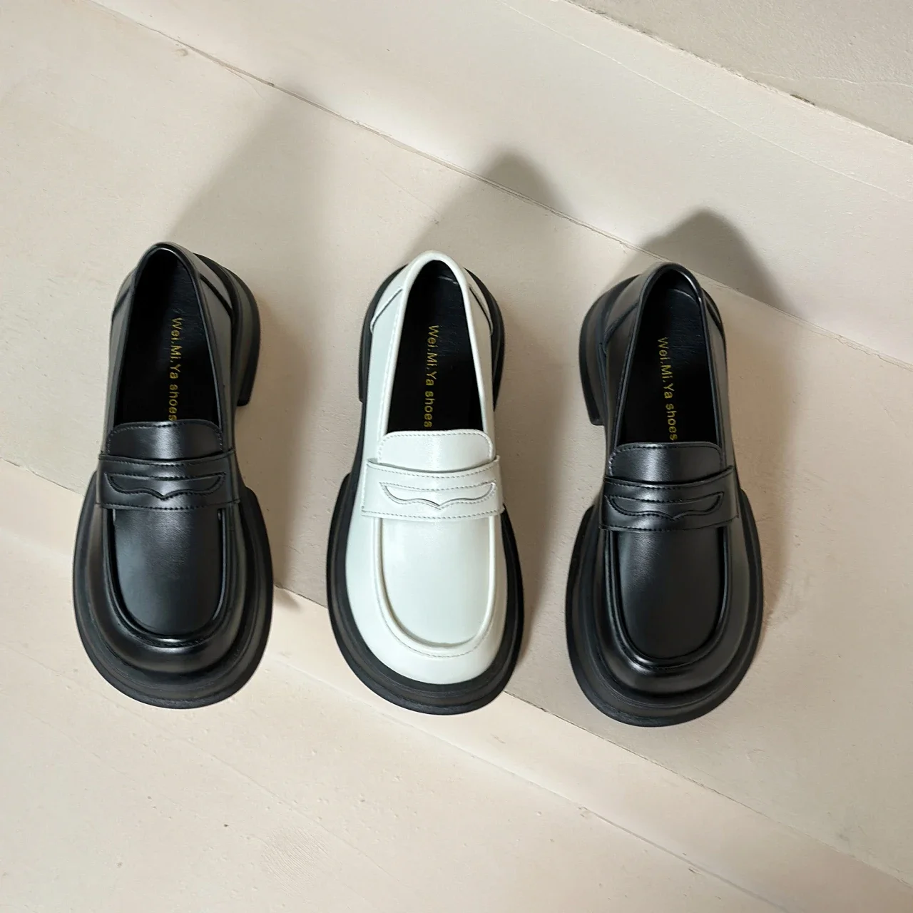 

Туфли-лодочки женские кожаные, без застежки, средний каблук, круглый носок, оксфорды, платформа, модная обувь для отдыха