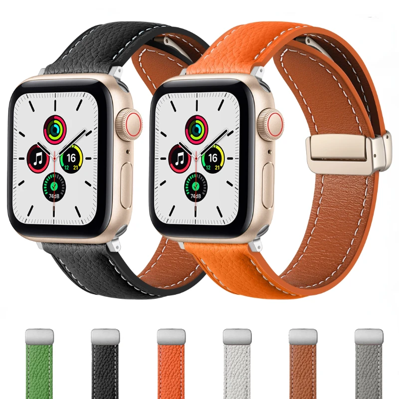 Leather Magnetic Buckle Strap For Apple Watch Ultra 8 7 49mm 45mm 41mm 40mm 44mm 42mm Watchband For iWatch Series 6 5 4 SE Belt
Leather Magnetic Buckle Strap For Apple Watch Ultra 8 7 49mm 45mm 41mm 40mm 44mm 42mm Watchband For iWatch Series 6 5 4 SE Belt