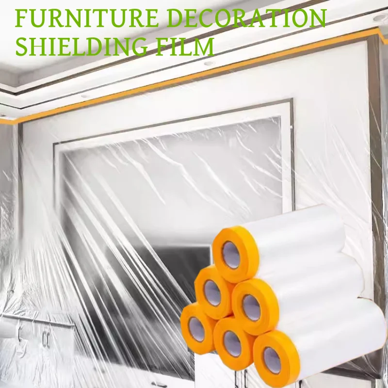 Pre-Taped Masking Film Plastic Painting Drop Cloth Sheeting Roll for Automotive Painting Furniture Dust-proof Protection
Pre-Taped Masking Film Plastic Painting Drop Cloth Sheeting Roll for Automotive Painting Furniture Dust-proof Protection
