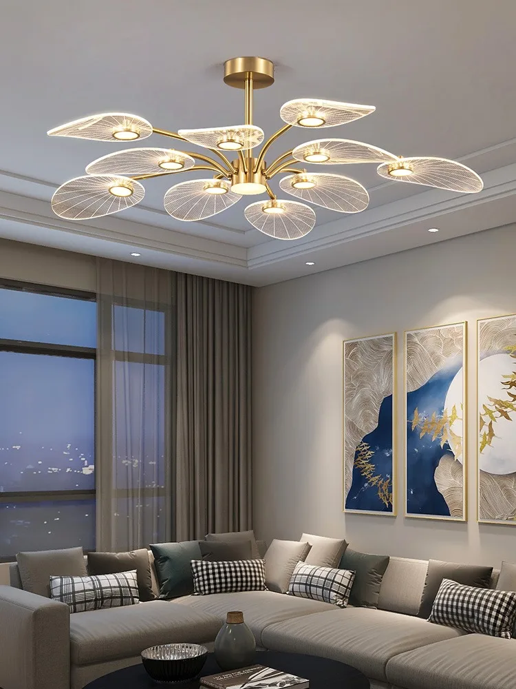 Living Room Ceiling Lamp Nordic Copper Chandeliers for Bedroom Dining Room Lotus Leaf Shape Design Home Decor Lighting Fixtur
Living Room Ceiling Lamp Nordic Copper Chandeliers for Bedroom Dining Room Lotus Leaf Shape Design Home Decor Lighting Fixtur