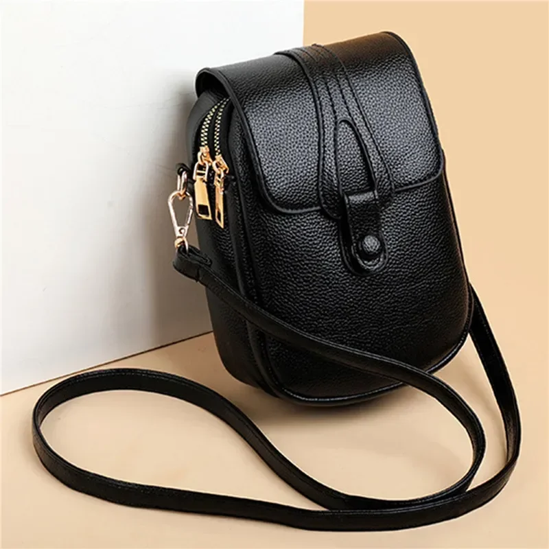

Leather Shoulder PU Bags Mobile Women Ladies Design Branded And Phone Retro Handbags Purses Simple Spring Sac For Crossbody