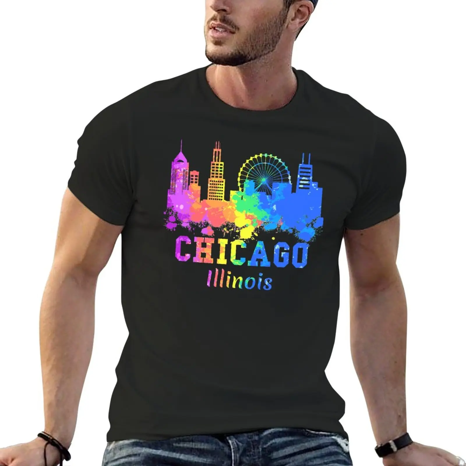 Chicago Watercolor Skyline Paint Souvenir Chicago Illinois T-Shirt anime shirts graphic tees boys whites Men's t-shirt
Chicago Watercolor Skyline Paint Souvenir Chicago Illinois T-Shirt anime shirts graphic tees boys whites Men's t-shirt