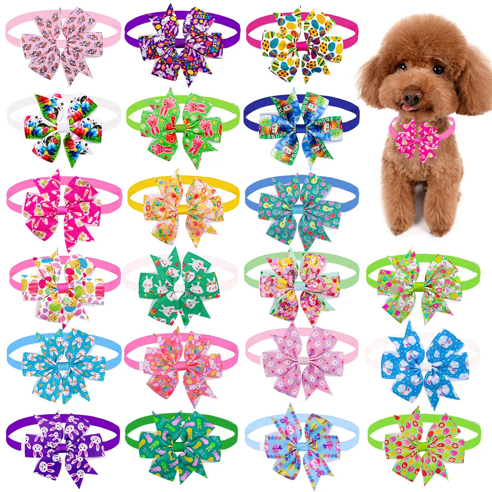 

50PC Cat Pet Dog Bow Tie Easter Pet Supplies Rabbit Pet Dog Puppy Bowties Neckties Dog Grooming Accessories Pet Products