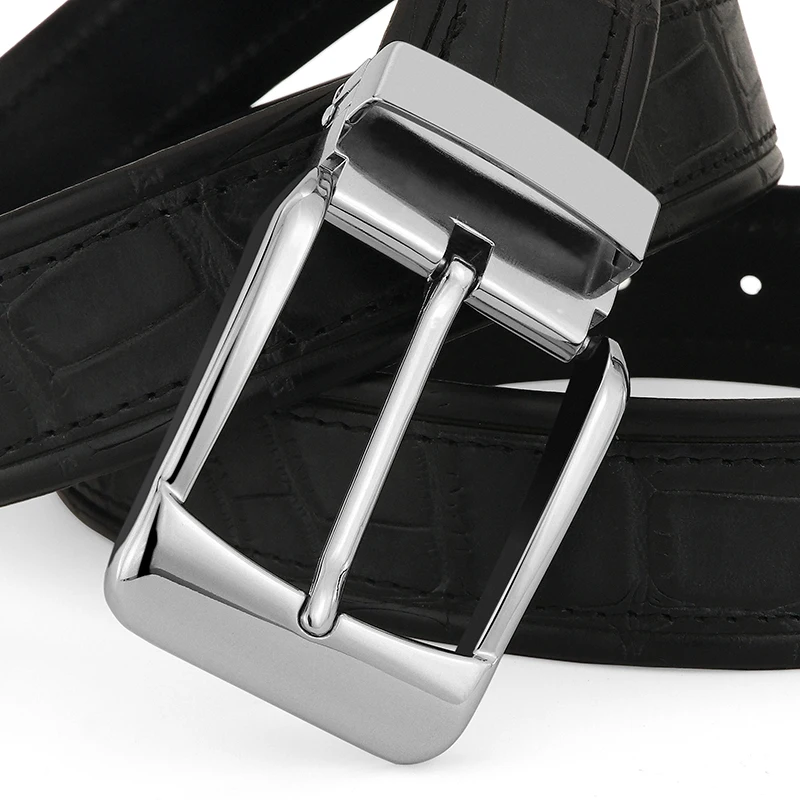 

Designer Silvery Pin Buckle Men Belt High Quality Brand Wide Cowskin Full Genuine Leather Fancy Vintage Jeans Ceinture Homme