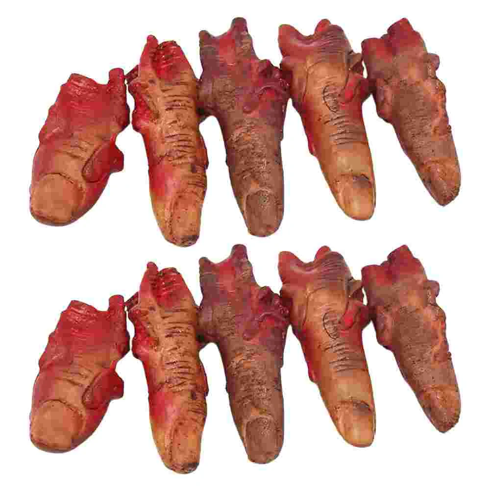 

10 Pcs Bloody Hand Lunch Box Toddler Toys Fake Fingers Vinyl Halloween Horror Props