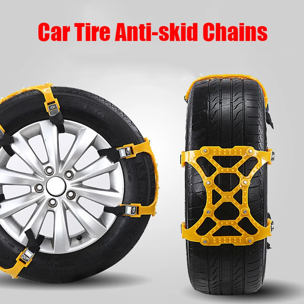 

Wheel Snow Chains Thickened Car Tire Anti-skid Chain TPU Double Buckle Adjustable For Mud Ice Roadway Emergency Tool 1 Piece