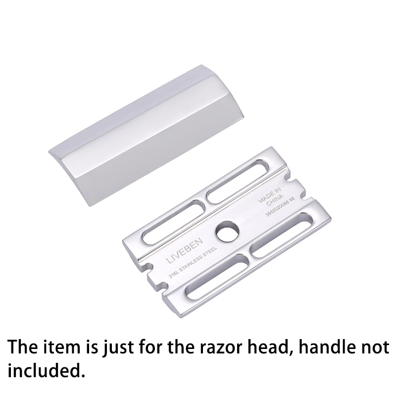 

Men Shaving CNC 316L Stainless Steel Safety Razor Head Double Edged Metal No Electric Manual Shavers 3 Sides Razors Cap