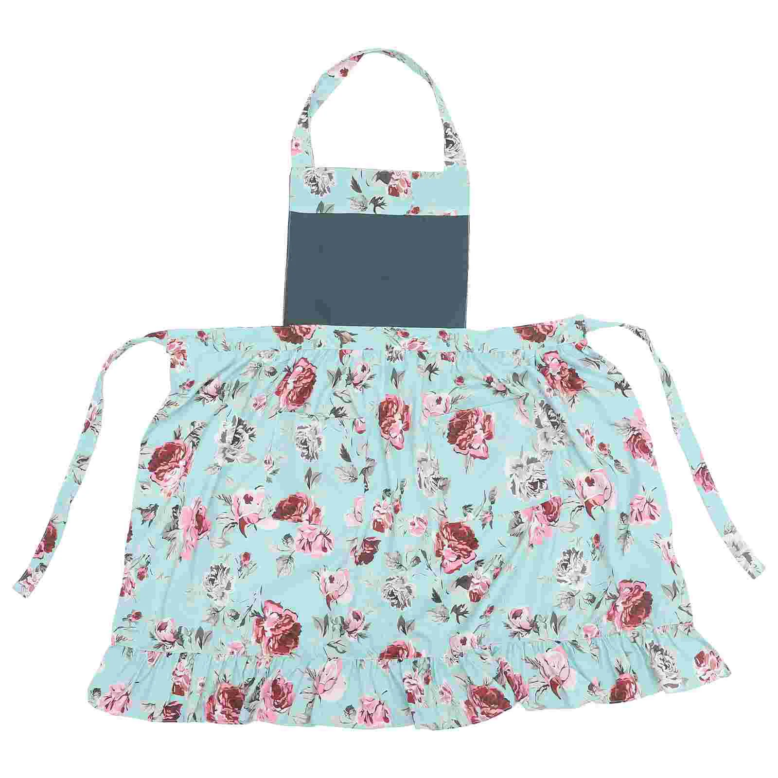 

Women's Gardening Apron Hairstylist Aprons for Pretty Floral Tool with Packets Dual Grill