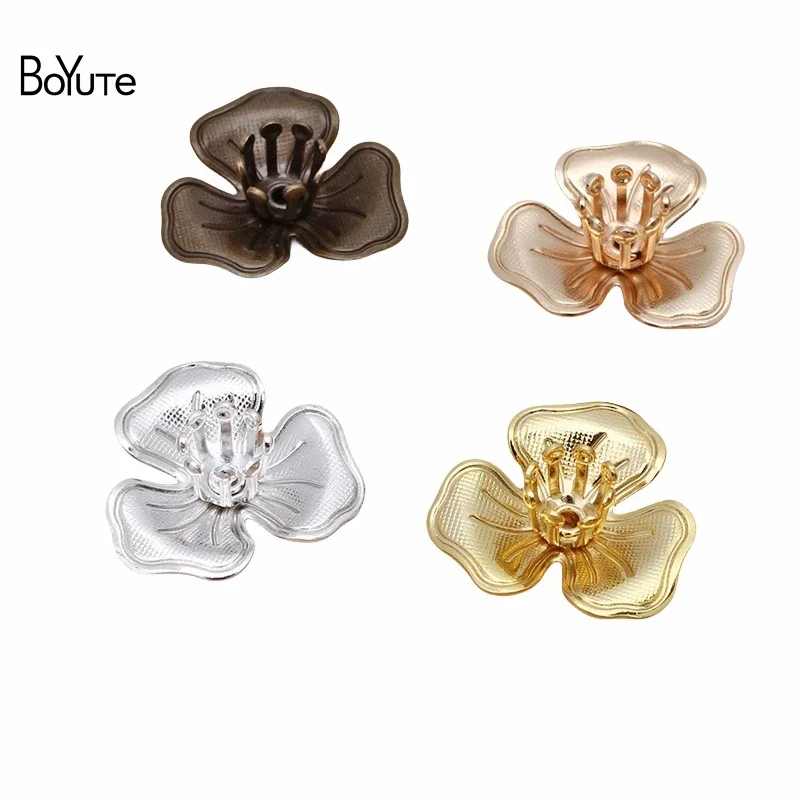 

BoYuTe (100 Pieces/Lot) 16MM Stamping Brass Flower Bead Caps Materials Handmade Diy Jewelry Findings