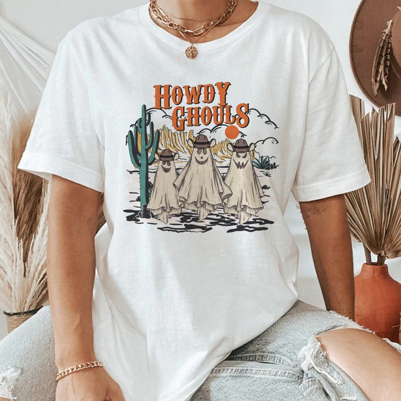 Howdy Ghouls забавная Футболка с принтом призрака пустыни Хэллоуин ужас винтажные футболки в западном стиле женские милые Графические футболки осенние Рубашки Топы
Howdy Ghouls забавная Футболка с принтом призрака пустыни Хэллоуин ужас винтажные футболки в западном стиле женские милые Графические футболки осенние Рубашки Топы