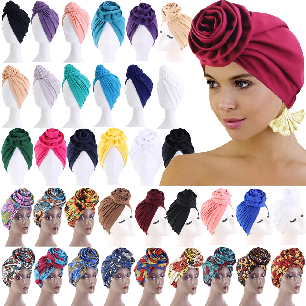 

Women Muslim Hijab Turban African Ankara Print Hat Beanies Bonnet Cancer Chemo Cap Hair Loss Cover Headscarf Wrap Turbante Mujer