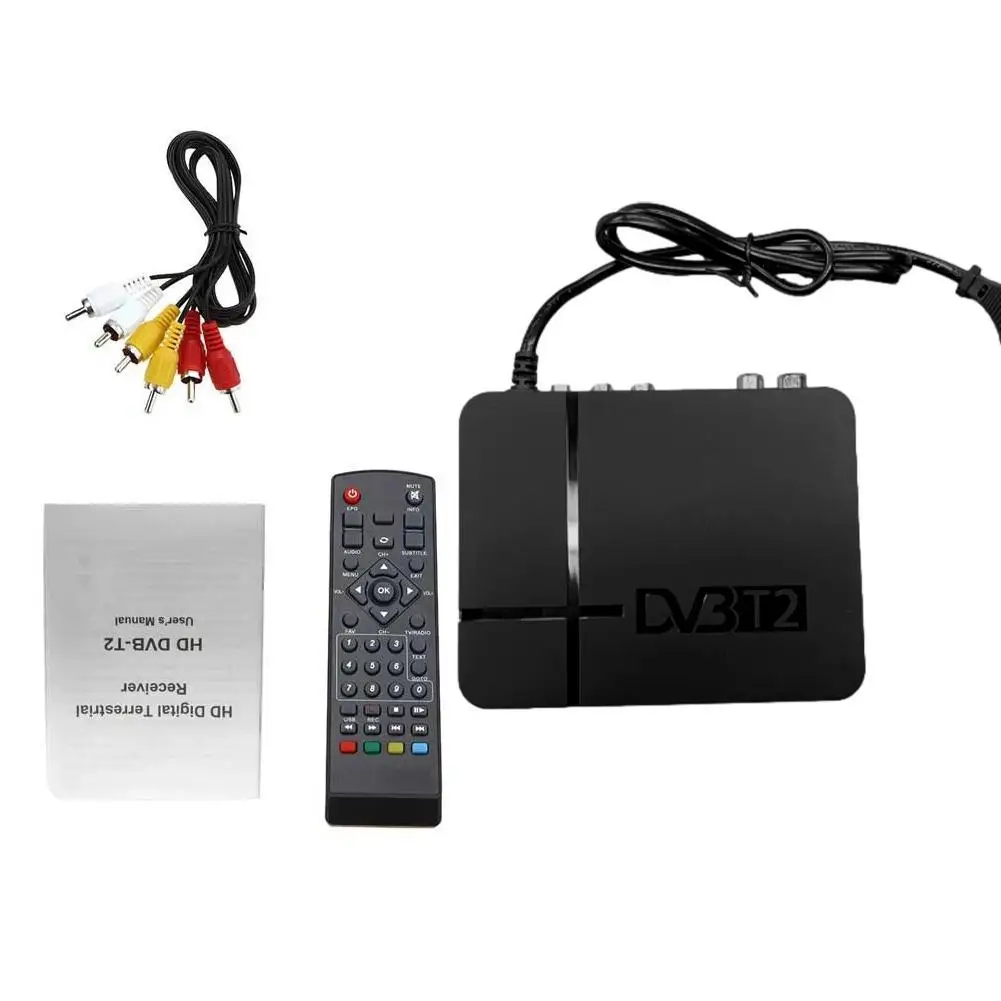 

DVB-T2 цифровой ТВ-тюнер H.265, ТВ-ресивер Full HD DVBT2, видеодекодер с вилкой Стандарта США и ЕС, преобразователь RF в VGA/HD/AV