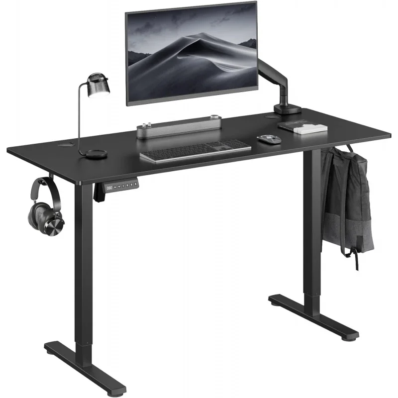 

Height Adjustable Electric Standing Desk, 55 x 24 Inches Ergonomic Stand up Table, Sit Stand Home Office Desk with Splice Board,