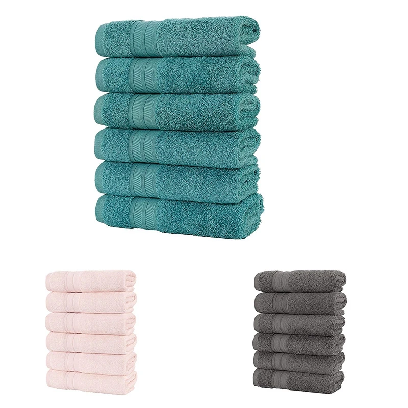 

6 шт. мягкие впитывающие и толстые хлопковые полотенца, мягкие и впитывающие полотенца для рук, полотенца для ванной комнаты, удобные пляжные полотенца