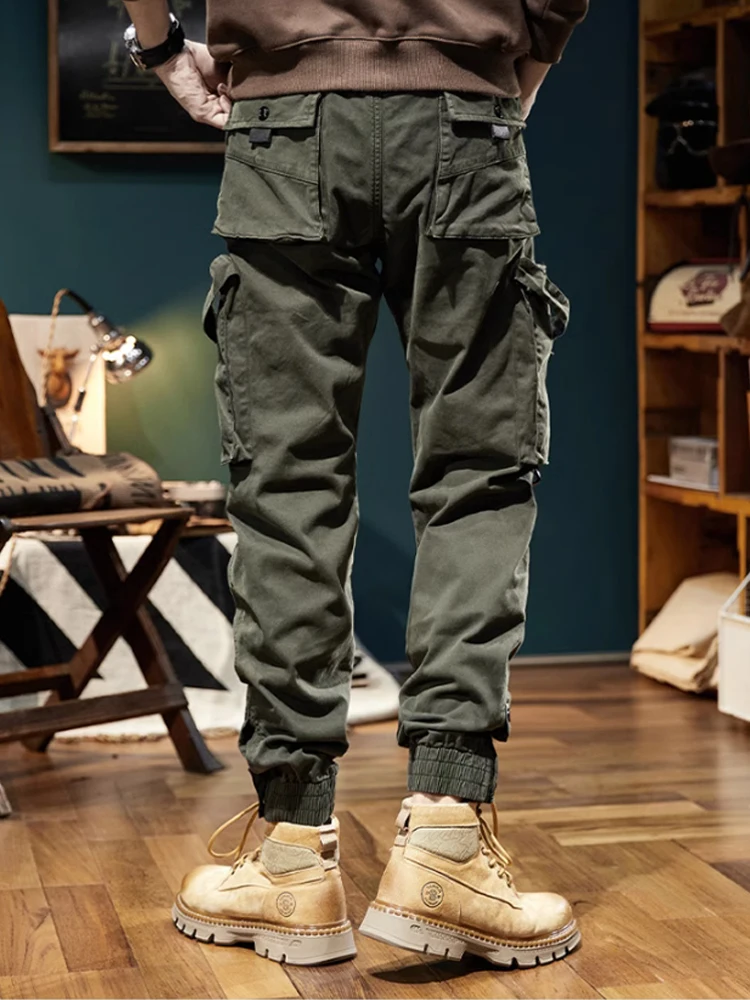 

Рабочие брюки в американском стиле ретро, мужские прямые повседневные брюки с широкими штанинами
