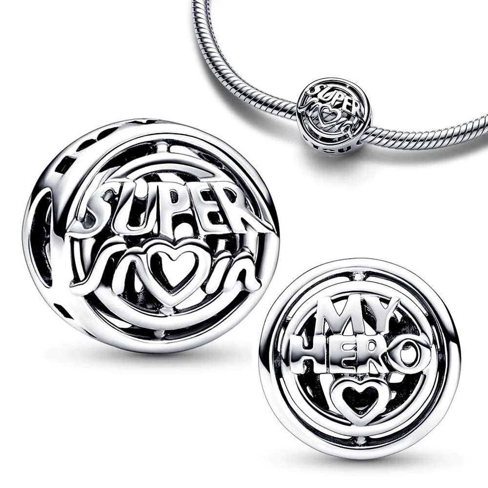 Hot Sale 925 Sterling Silver Round Beads Mum Hero Openwork Charm Fit Pandora Bracelet & Bangle Women Luxury Jewelry Gifts
Hot Sale 925 Sterling Silver Round Beads Mum Hero Openwork Charm Fit Pandora Bracelet & Bangle Women Luxury Jewelry Gifts