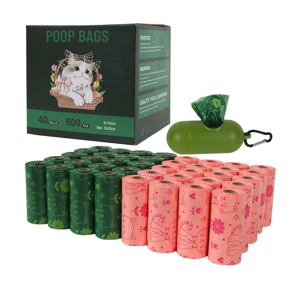 

40 rolls bog Poop Bags for dog Large Cat Waste Bags Doggie Outdoor Home Clean Refill Garbage Bag Pet Supplies 15 Bags/ Roll