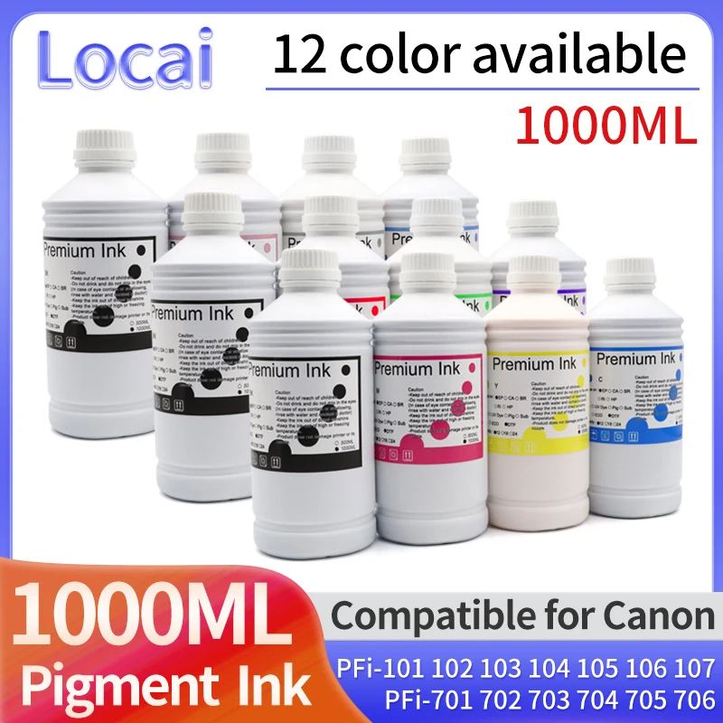 

1000ML Pigment Ink For Canon PFi-701 PFi-702 PFi-703 PFi-704 PFi-705 PFi-706 PFi-101 PFi-102 PFi-103 PFi-104 PFi-105 PFi-106 Ink