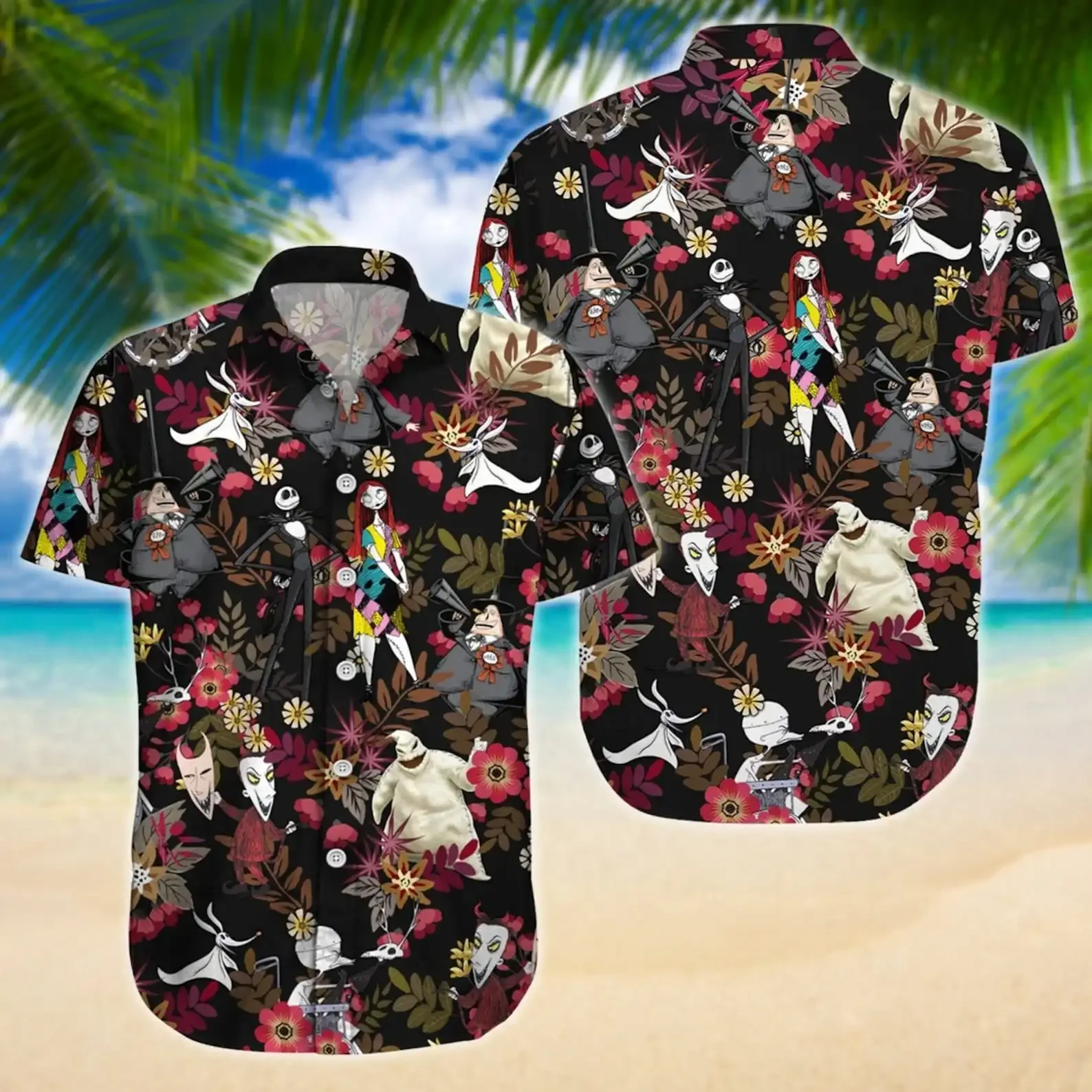 Jack Skellington Hawaiian Shirts Men's Women Summer Short Sleeve Button Up Shirts Casual Beach Shirts Disney Hawaiian Shirt Tops
Jack Skellington Hawaiian Shirts Men's Women Summer Short Sleeve Button Up Shirts Casual Beach Shirts Disney Hawaiian Shirt Tops