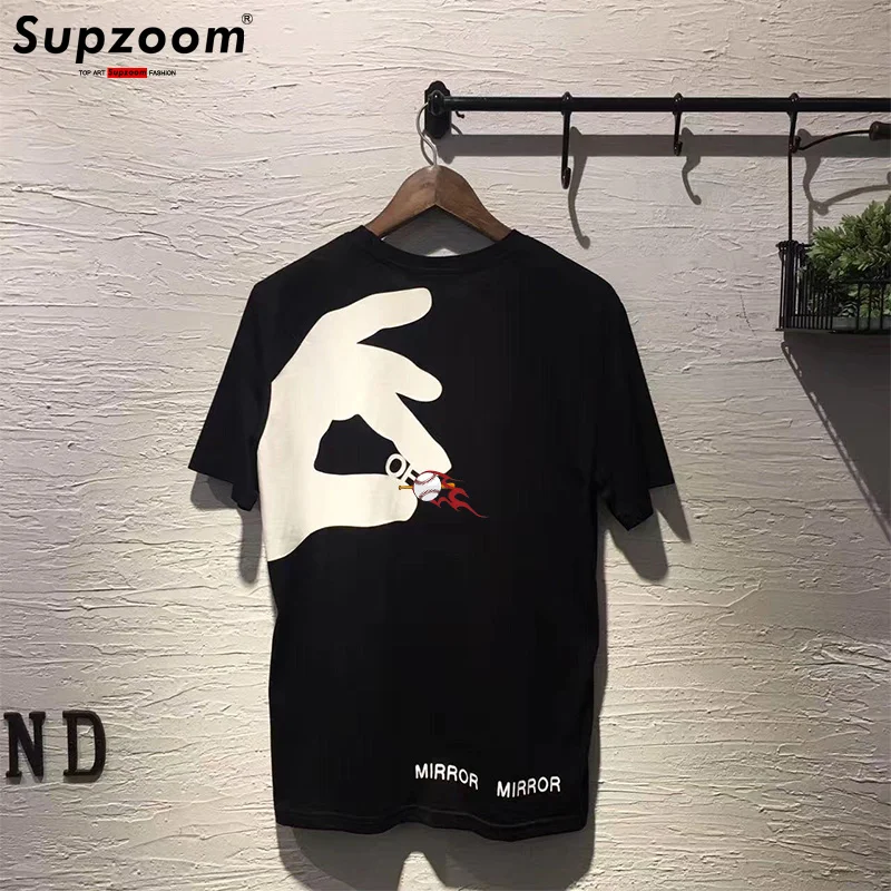 

Supzoom New Arrival Summer Top Fashion Printed Neutral Short O-neck Casual Hip Hop Heavy Texture Cotton Ins Loose Men Tshirt