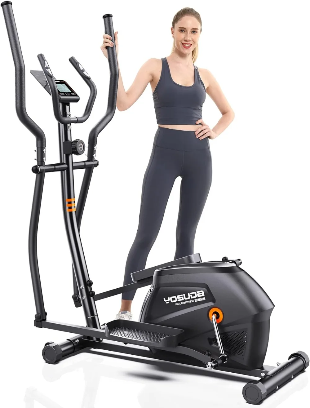 

Compact Elliptical Machine - Elliptical Machine for Home Use with Hyper-Quiet Magnetic Drive System, 16 Levels Adjustable