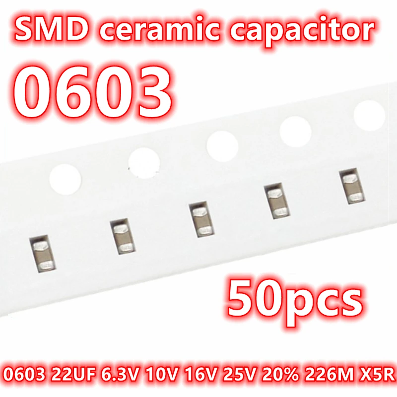 (50 шт.) оригинальный керамический конденсатор 0603 22UF 6,3 V 10V 16V 25V 20% 226M X5R SMD IC 1608
(50 шт.) оригинальный керамический конденсатор 0603 22UF 6,3 V 10V 16V 25V 20% 226M X5R SMD IC 1608