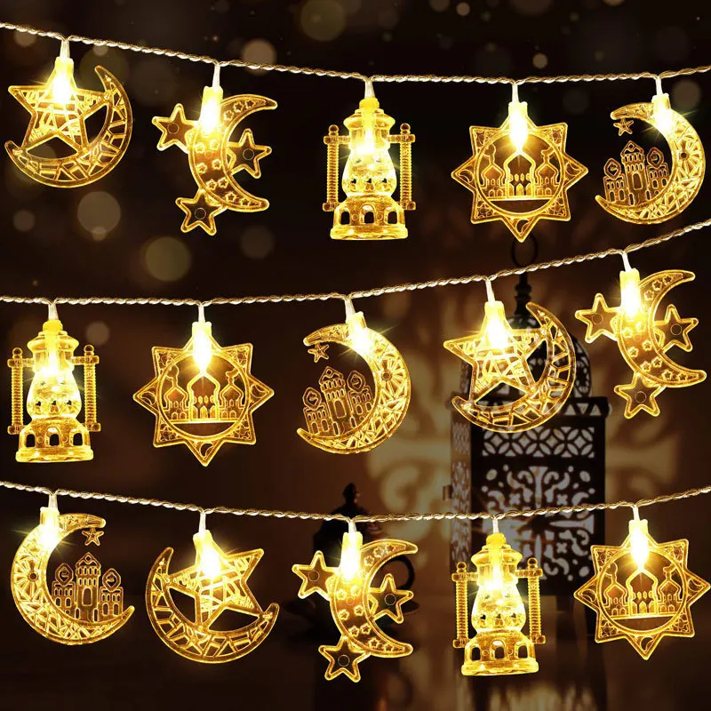 

Bedroom Decor Moon Star LED Light String 1.5M EID Mubarak Fairy Lights Garland for Home Wedding Party Ramadan Decorations 2024