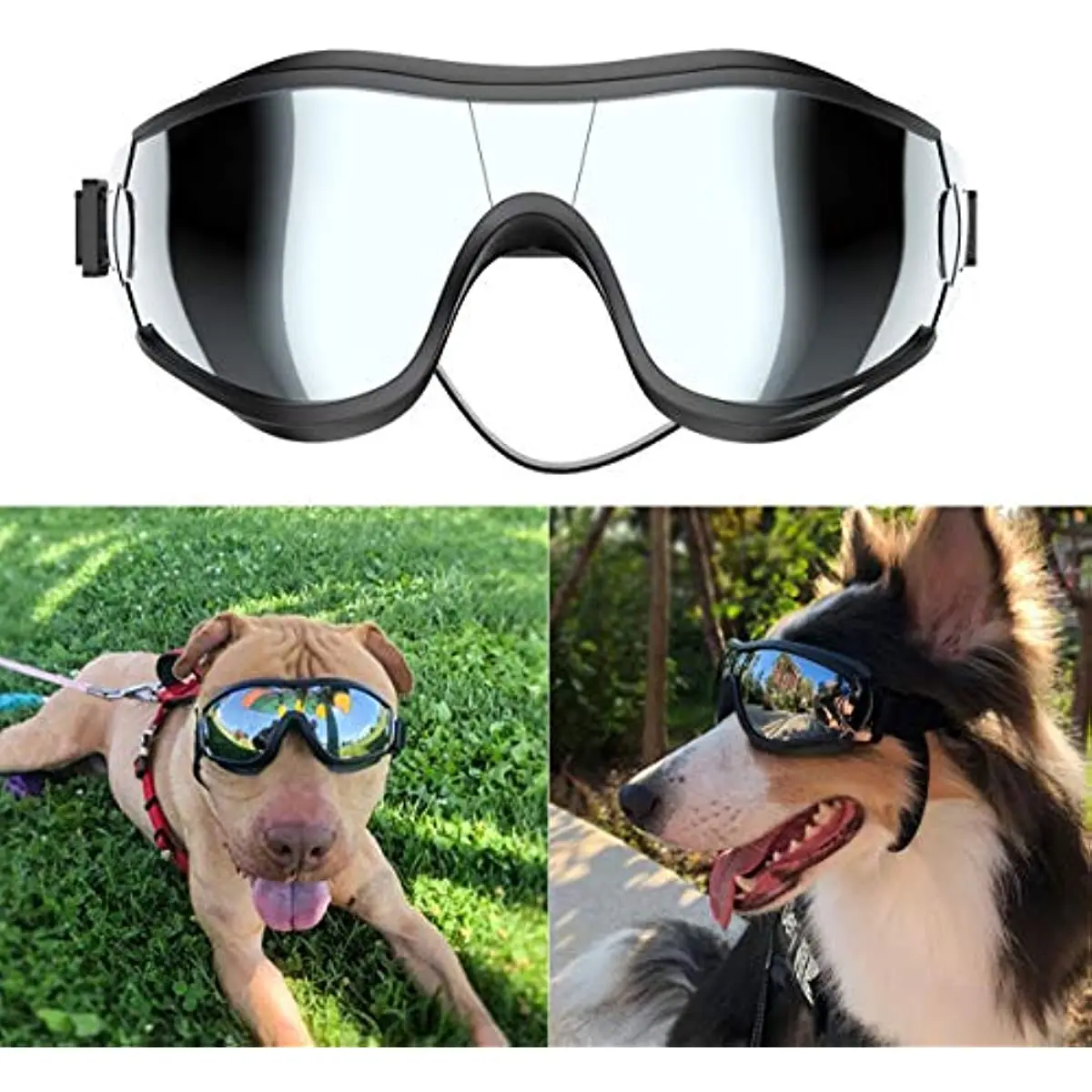 Dog Sunglasses, UV Protection, Windproof, Dustproof, Anti-Fog, Eyewear for Medium and Large Dogs with Adjustable Strap
Dog Sunglasses, UV Protection, Windproof, Dustproof, Anti-Fog, Eyewear for Medium and Large Dogs with Adjustable Strap