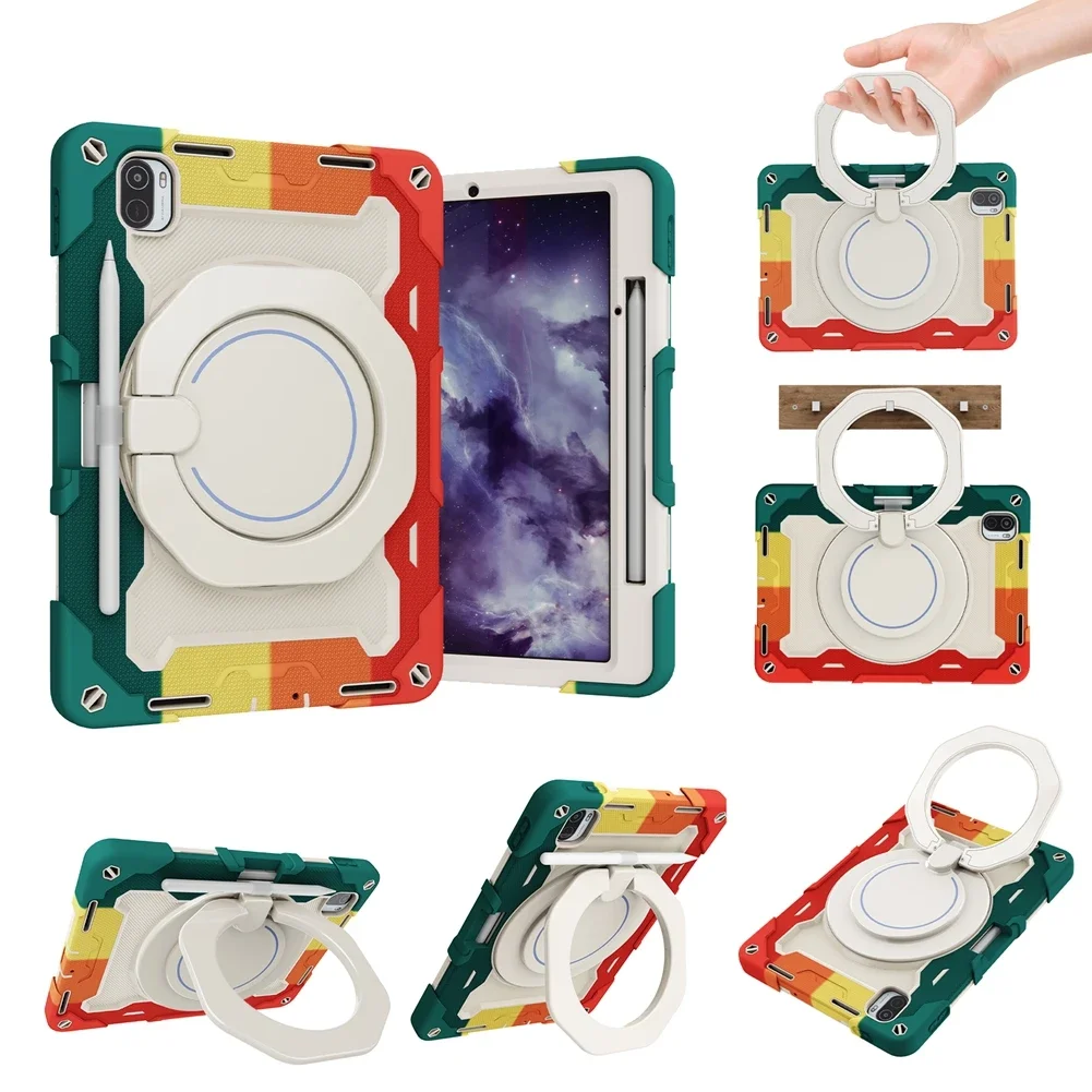 

Cover For Xiaomi Pad 5 Pro 12.4 inch Heavy Duty Shockproof Hand Ring Case For Xiaomi Pad 5 / Pad 5 Pro 11.0" Kids Tablets Fundas