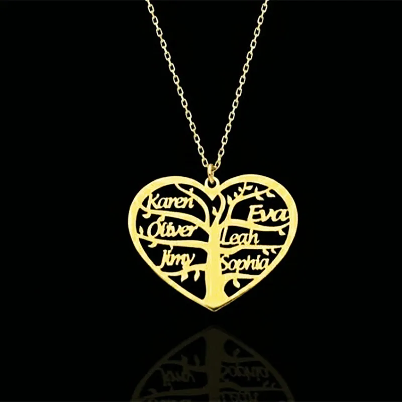 Personalized Tree of Life Necklace Heart Shape Custom Family Name Necklace For Women Men Stainless Steel Pendant Choker Jewelry
Personalized Tree of Life Necklace Heart Shape Custom Family Name Necklace For Women Men Stainless Steel Pendant Choker Jewelry