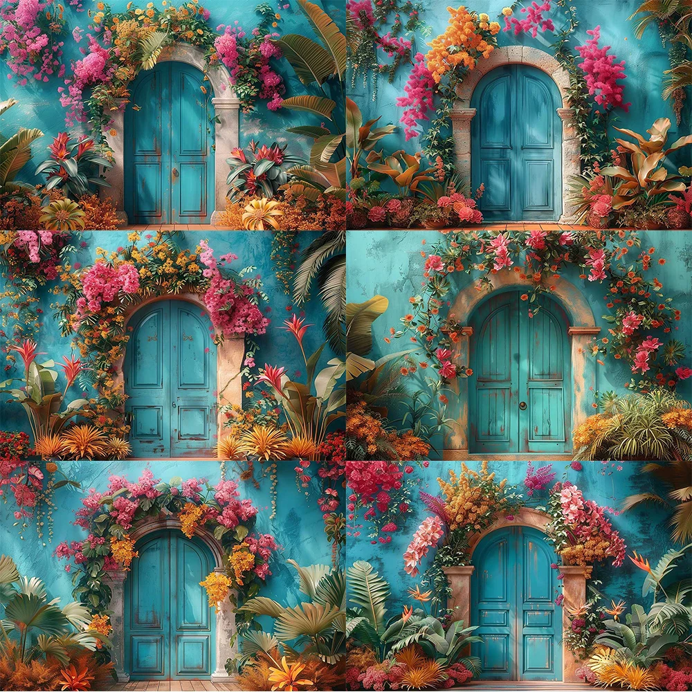 

Summer Flower Photography Background Arch Wall Gate Kids Adult Birthday Party Maternity Portrait Decor Backdrop Photo Studio