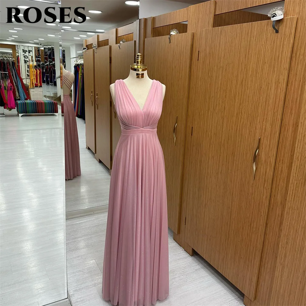 ROSES Chiffon Beach Evening Dresses Pleat Pink Prom Dress for Women Tank Sleeveless فساتين سهره Lace Up Back Prom Formal Dress
ROSES Chiffon Beach Evening Dresses Pleat Pink Prom Dress for Women Tank Sleeveless فساتين سهره Lace Up Back Prom Formal Dress