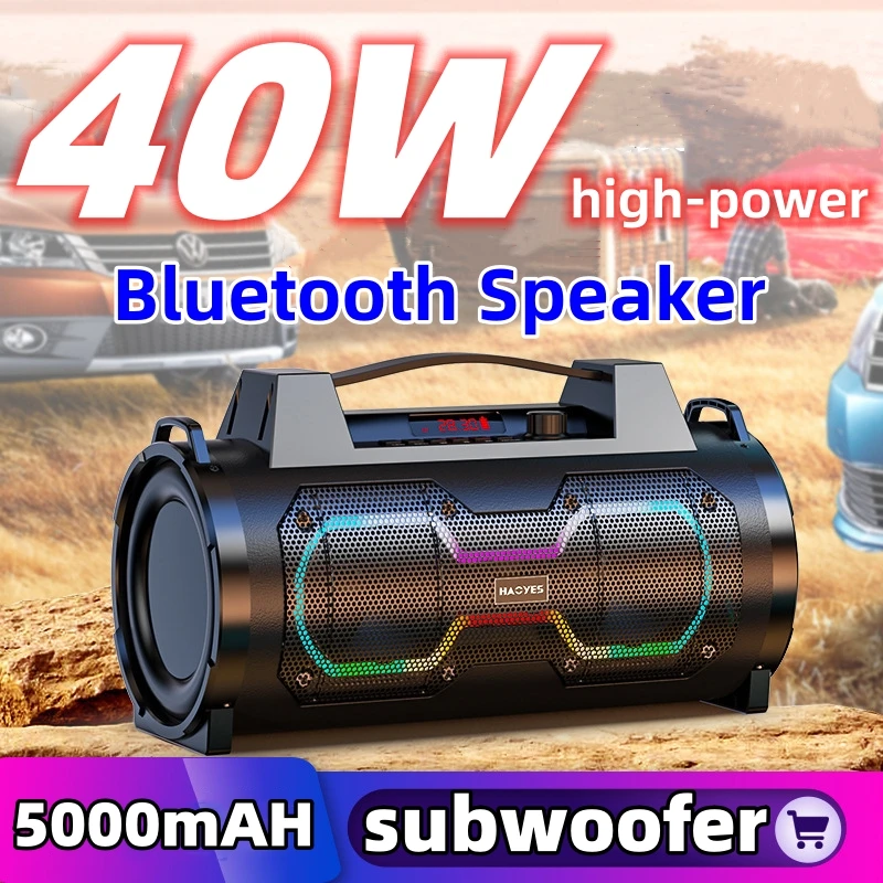

Wireless caixa de som Bluetooth speaker subwoofer outdoor portable 40W high-power dual speaker high volume household karaoke