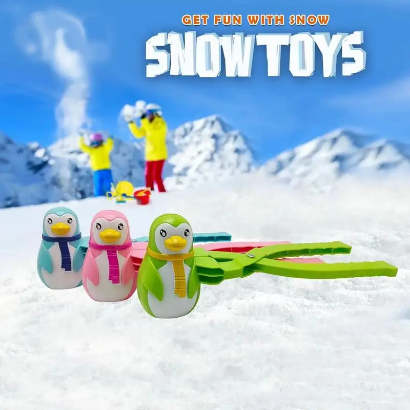 

Инструмент для изготовления снежных шаров в виде пингвина, инструмент для изготовления снежных шаров в форме пингвина, прочный утолщенный игрушечный Зимний снег для активного отдыха с ручкой
