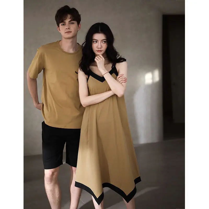 Couple Pajamas Sling Nightgown Dress Ladies Summer V-neck Men's Simple Casual Elegant Home Wear Sleepwear Two-piece Sets New
Couple Pajamas Sling Nightgown Dress Ladies Summer V-neck Men's Simple Casual Elegant Home Wear Sleepwear Two-piece Sets New