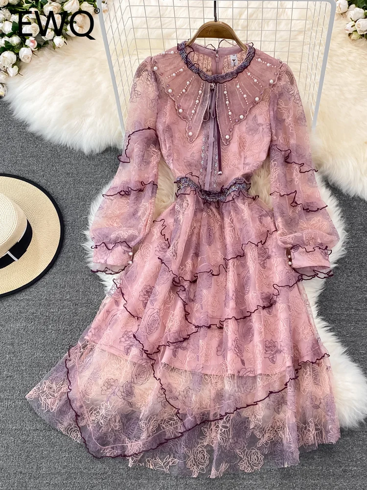 EWQ Women's Round Neck Waist Long-sleeved Beaded Lace Mid-length Dress Vestidos Y2k Sweet Korea Tide Spring Summer 2023 SM5317
EWQ Women's Round Neck Waist Long-sleeved Beaded Lace Mid-length Dress Vestidos Y2k Sweet Korea Tide Spring Summer 2023 SM5317
