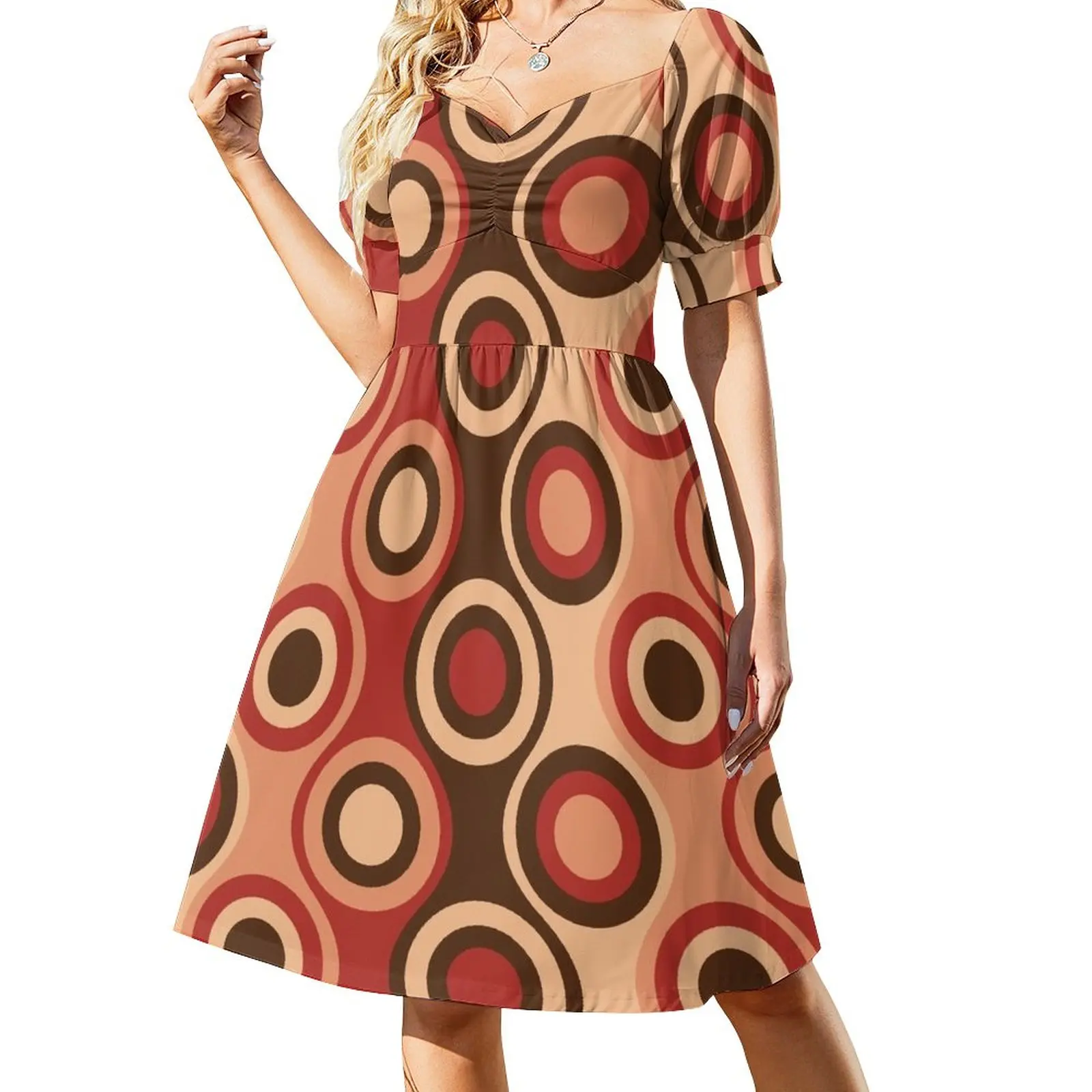 

Retro 1970's Style Seventies Vintage Pattern Dress summer clothes for women womans clothing