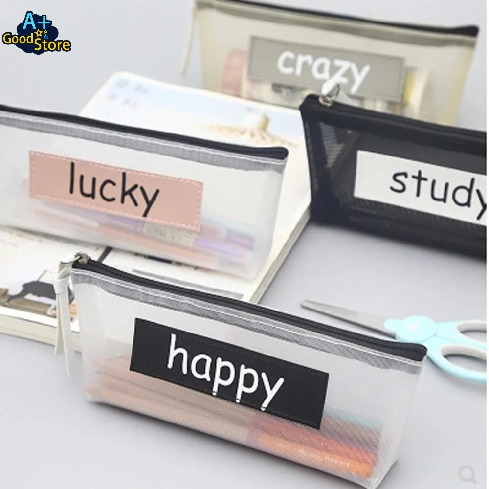 Funny Text Pencil Case Transparent Mesh Pen Bag Large Capacity Pencils Pouch Bag School Pencil Cases Stationery Supplies Gift
Funny Text Pencil Case Transparent Mesh Pen Bag Large Capacity Pencils Pouch Bag School Pencil Cases Stationery Supplies Gift